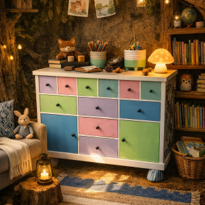 Eyecatcher Sideboard mit bunten Schubladen