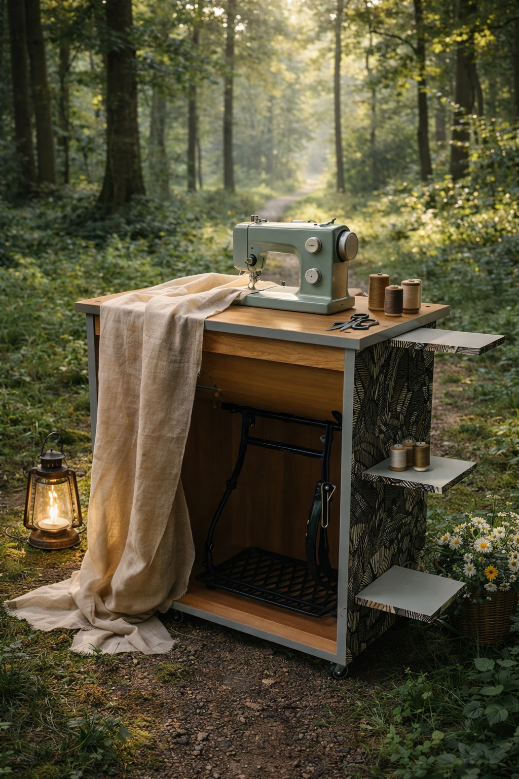 Vintage Nähmaschinentisch – Design trifft Funktion