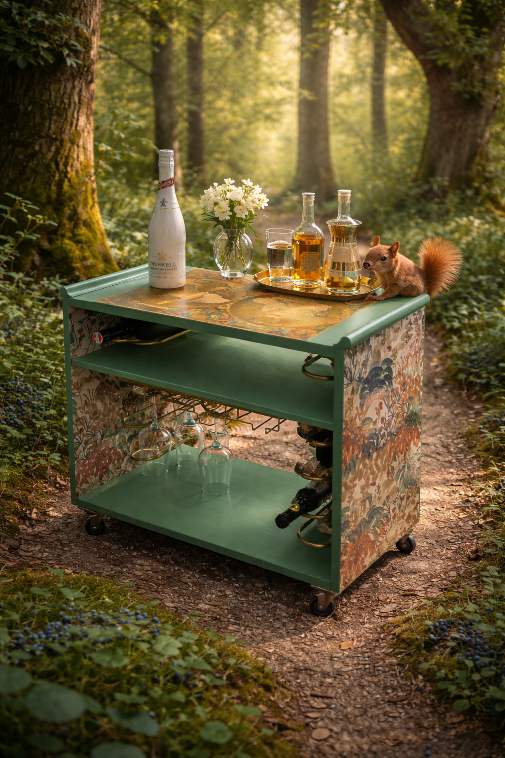 Servierwagen als Bar - stilvoller Blickfang auf Rollen